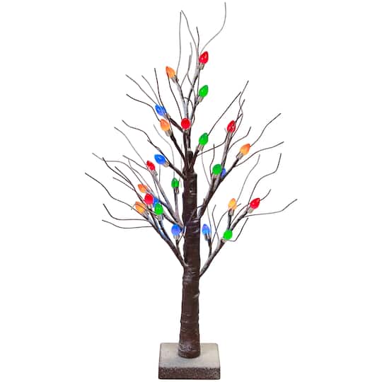 24" Pre-Lit LED Frosted Retro Christmas Tree, Multicolor Lights By Northlight in Blue/Red/Green | Michaels®